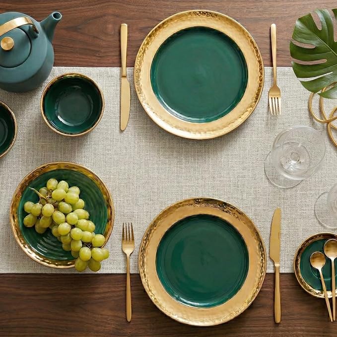 Q&J Fabric Co. Linen-Textured Table Runner 1 Pack 13x72 Inch Beige | Polyester - Image 4