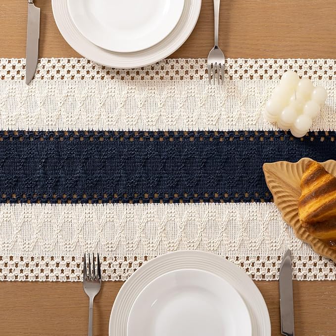 Boho Table Runner Summer Farmhouse Rustic Dining Dresser Scarf Home Decor | - Image 3