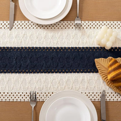 Boho Table Runner Summer Farmhouse Rustic Dining Dresser Scarf Home Decor | - Image 3