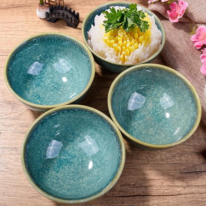 Porcelain Rice Bowls Ceramic Sushi Bowl Set of 4 Perfect - Image 3
