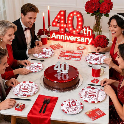 96Pcs 40th Wedding Anniversary Party Decorations - Image 7
