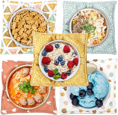 Cotton Microwavable Bowl Cozy, Microwave-Safe Hot Bowl Holders, Soup bowl Cozy - Image 3