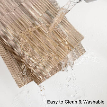 Table Runner 71 Inches Long, Vinyl Woven Farmhouse Table Runners | Washable - Image 3