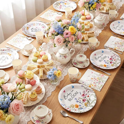 Pickmesh 252 Pcs Baby in Bloom Tea Party Supplies - Image 5
