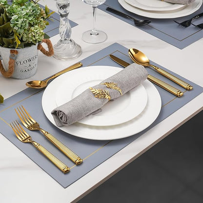 20-Piece Heavy Duty Gold Silverware Set for 4, 18/10 Stainless Steel Flatware Gold, Extra Thick Heavy Weight, Ideal for Wedding Gift