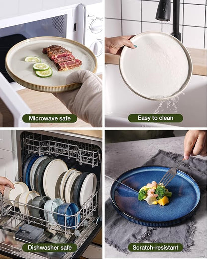 Famiware Star Stoneware Dinnerware Set, Reactive Glaze Plates & Bowls - Image 7