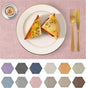 Faux Leather Placemats Set of 4 Washable PU Table mats for Kitchen Table - Heat Resistant, Waterproof, Easy Clean, Anti Slip 11.8" x 17" (Pink-4 Pack)