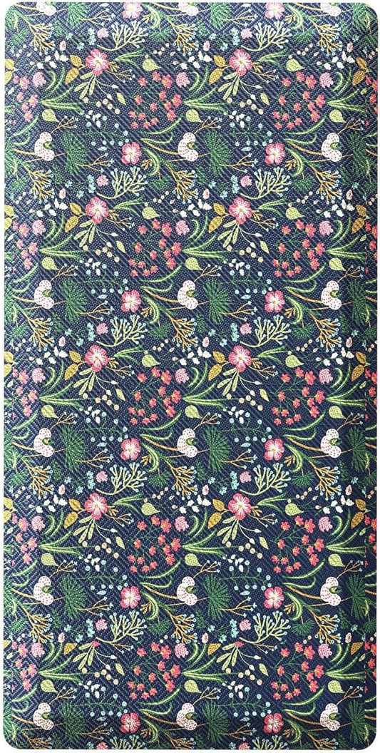 Ophanie Kitchen Mats for Floor, 3/4 inch Thick, 20x48 Anti Fatigue Cushioned Mat, Kitchen Rugs, Waterproof, Comfort Ergonomic Standing Mat for Office, Home, Sink, Blue Flower Non-Slip Ridged Bottom