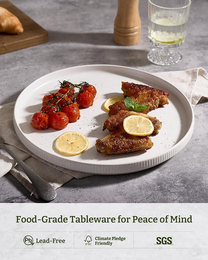 famiware Star Salad Plates for 6, 8 inches Plate Set, Stoneware Dinnerware - Image 5