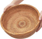 10.2" Large Round Rattan Bread Basket for Fruit, Natural Wicker Fruit Basket for Kitchen Counter, Hand Woven Food Baskets, Bread Baskets for Serving, Fruit, Vegetable, Candy, Nuts, Keys, Wallets, Etc.