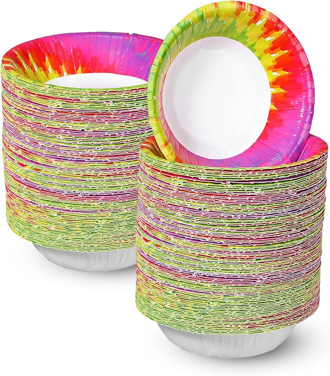 Hsei 100 Pack Paper Bowl, 9 oz/270 ml, Disposable, Leak Proof, by Hsei
