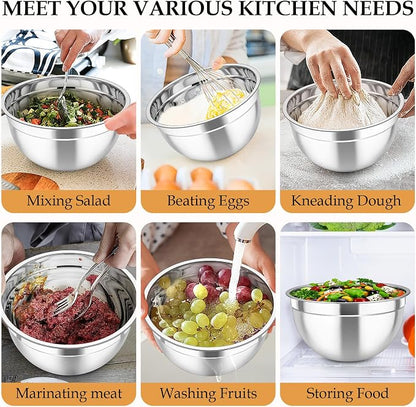 TeamFar Mixing Bowls, Stainless Steel Nesting Salad Bowls Set | Mixing Bowls - Image 7