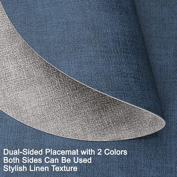 Faux Leather Placemats Set of 6, Dual Sided - Image 2
