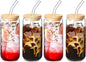 VITEVER 20 OZ Glass Cups with Bamboo Lids and Glass Straw by VITEVER