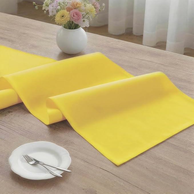 MEANMOY Yellow Table Runner 36 Inches Long Waterproof Table Runners | Washable - Image 3
