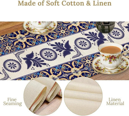 YCness Floral Bird Mexican Table Runner, 13x36 Inch - Image 7