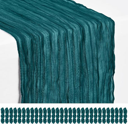 Showgeous 30 Pack Teal Cheesecloth Table Runner, 17 x 108 Inches | Boho by Showgeous
