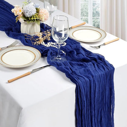 12 Pack Royal Blue Cheesecloth Table Runner 17 x 108 Inch | Boho Gauze Cheese - Image 3