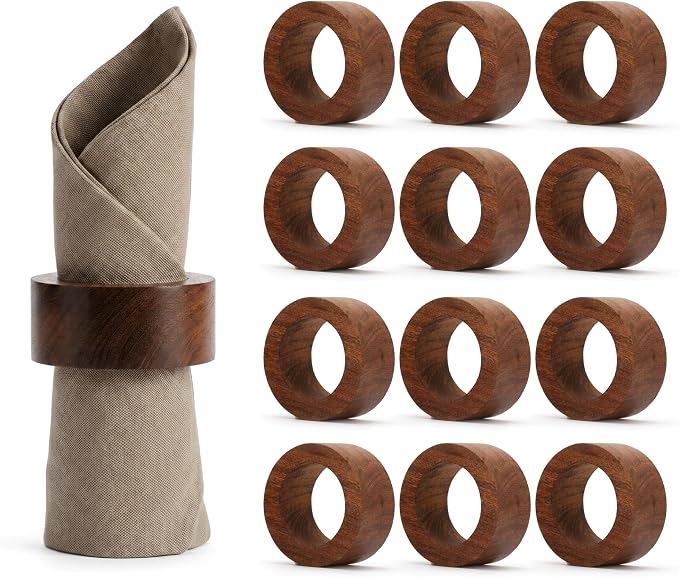 Napkin Rings – Pack of 12, Handwoven Rustic Table Décor by LeatherLatch