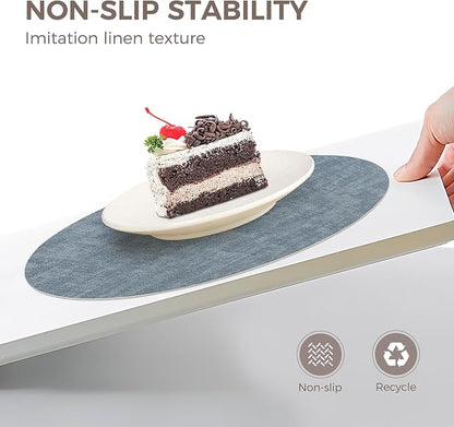 NCUE 13" Faux Leather Round Placemats Set of 6, Reversible Dual-Color | - Image 3