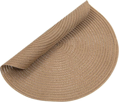 SHACOS Round Braided Placemats Set of 6 Washable Cotton Polyester 15 inch Round - Image 6