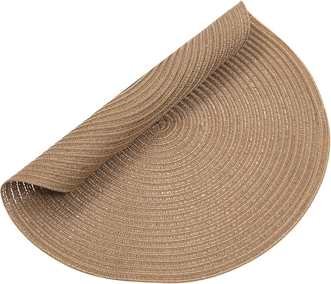 SHACOS Round Placemats Set of 4 Woven Braided Kitchen Table Placemats 15 inch - Image 6