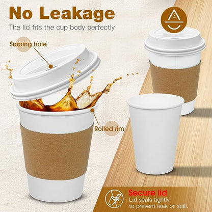 Ginkgo 100 Pack 8 oz Thickened Coffee Cups - Image 3