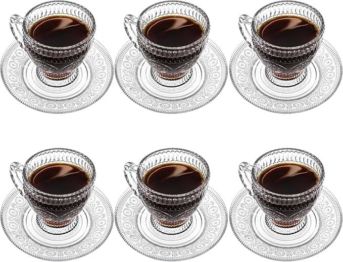 Kingrol 6-Piece Embossed Glass Mug Set - Image 2