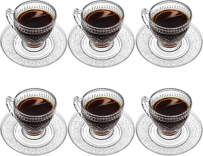 Kingrol 6-Piece Embossed Glass Mug Set - Image 2
