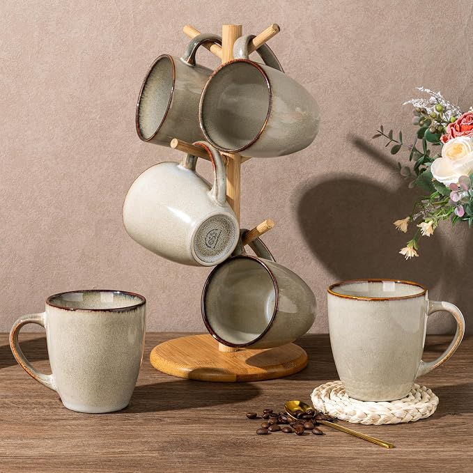 GBhome Ceramic Coffee Mugs Set of 6, 12oz Stoneware Coffee Mugs Set - Image 8