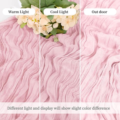 6 Pack Light Pink Cheesecloth Table Runner, 17 x 108 Inch, Gauze Cheese Cloth - Image 6