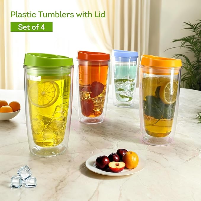 Lily's Home Set of 4 Double Wall 16oz Travel Cups - Image 6