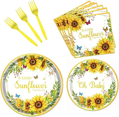 Rakuto Sunflower Baby Shower Decorations Supplies, A little Sunflower is on the by Rakuto