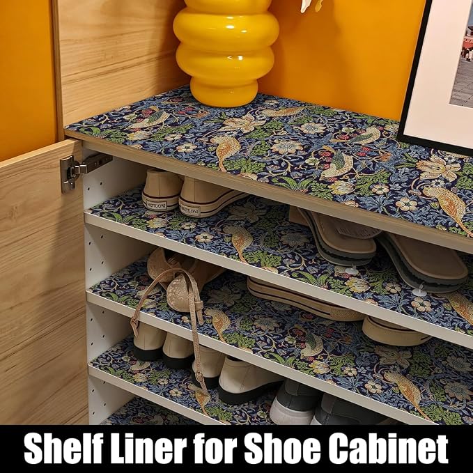 Bird Floral Shelf Liner for Cabinet Non Adhesive 15.7IN x 10FT | Shelf Liner - Image 8