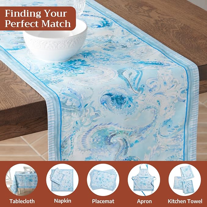 Maison d' Hermine Table Runner 100% Combed Cotton 14.5"x108" | Table Runners - Image 7