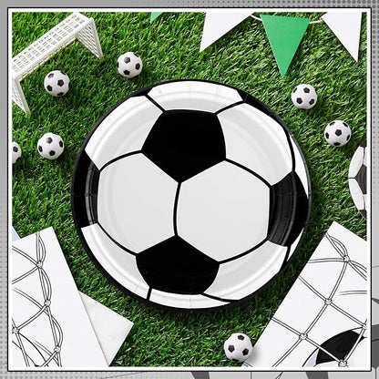NatNarr 50 Pcs Soccer Plates and Napkins, Disposable Soccer Party Decorations - Image 4