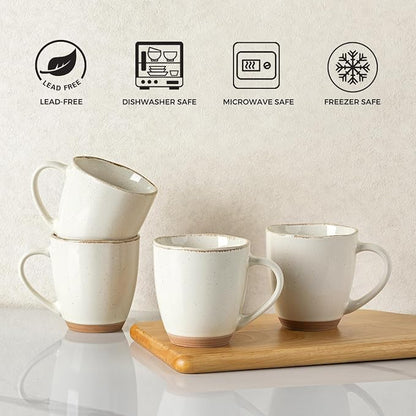 AmorArc 12oz Ceramic Coffee Mugs set of 4, Stylish Coffee Mugs - Image 6