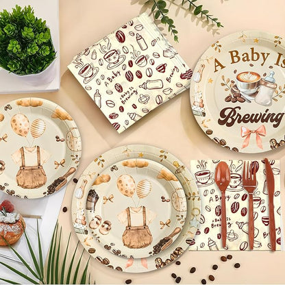 180Pcs Halloween Ghost Party Supplies Paper Plates and Napkins Serve 60 | - Image 4
