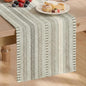 Artoid Mode Dark Grey Farmhouse Stripe Braided Table Runner 12x120 Inch | by ArtoidMode