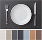 Faux Leather Placemats Set of 4 Vinyl Washable Wipeable Table Mats for Kitchen Dining Table Heat Resistant Waterproof Modern Indoor/Outdoor Placemats Non-Slip Easy Clean Place Mats (Dark Gray)