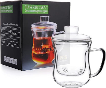 CNGLASS Glass Tea Cup with Removable Infuser and Lid, 10oz Thickened Glass - Image 6