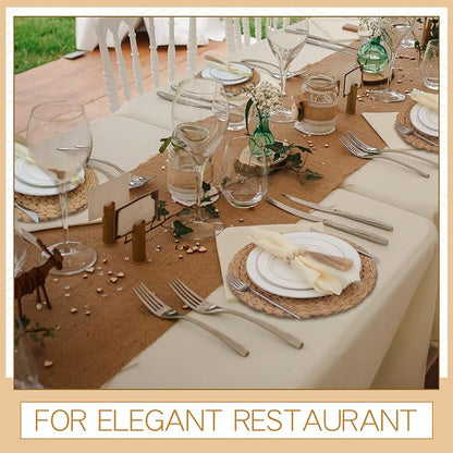 Gejoy 36 Pcs Boho Woven Placemats Wood Bead Napkin Rings - Image 5