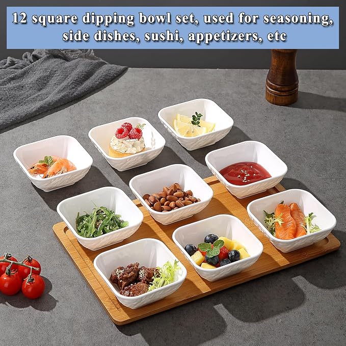 Kyraton Dip Bowls Set 12pcs 6oz, Condiment Server - Image 3