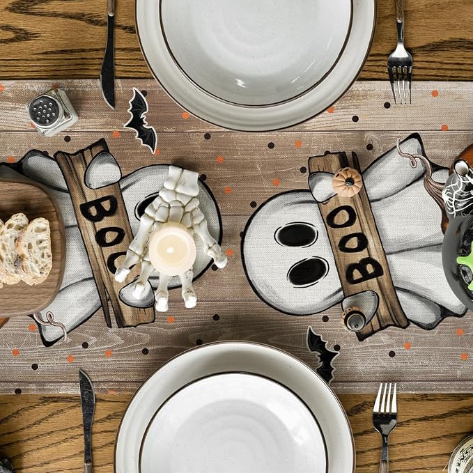 Artoid Mode 210 GSM Halloween Table Runner 13x72 Inch Home Party Decor | - Image 3