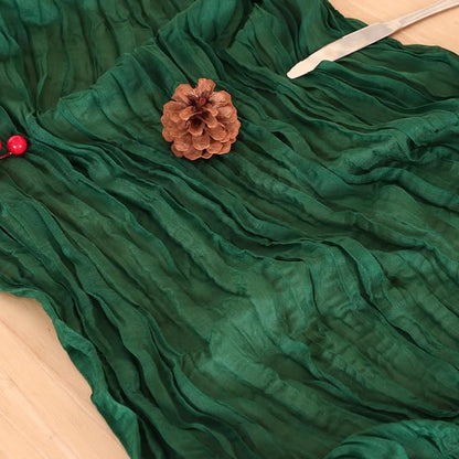 6 Pack Emerald Green Cheesecloth Table Runner 120 Inch Boho Wedding Decor | - Image 6
