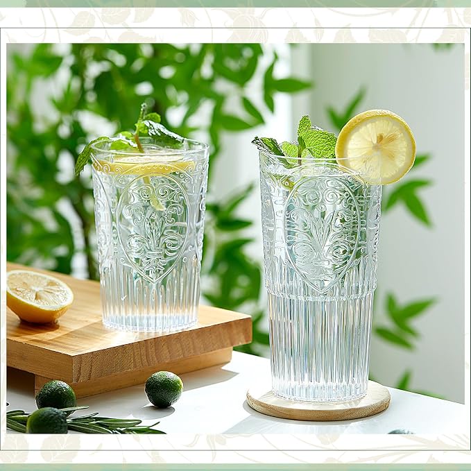 Wiwiqing 20oz Vintage Plastic Ribbed Tumblers Set of 12, Baby Shower, Birthday - Image 4