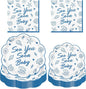 Whaline 72Pcs Sea You Soon Baby Tableware, Plate Napkin Set, Serves 24 | 9" & by Whaline
