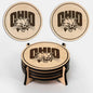 LazerEdge Ohio Bobcats Wooden Coaster Set - Maple Wood - Officially Licensed Product - 4-Pack