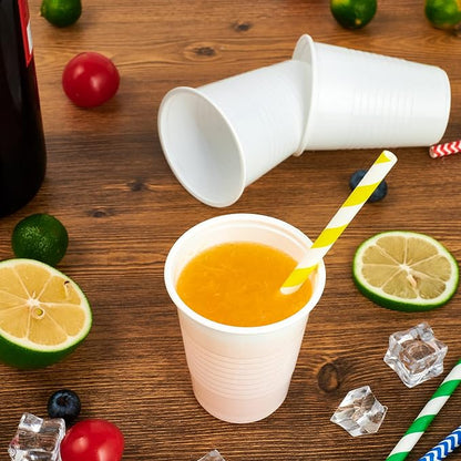 Lilymicky 500 Pack 5 oz White Plastic Cups, Disposable Plastic Tumbler | - Image 2
