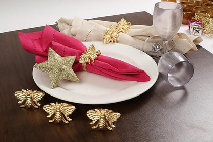 Lightnpro Gold Napkin Rings (Set of 12) - Coastal Christmas Table Decorations - Nautical Place Settings for Holiday Parties, Dinner, Kitchen & Home Dining - Perfect Wedding Ring Holder